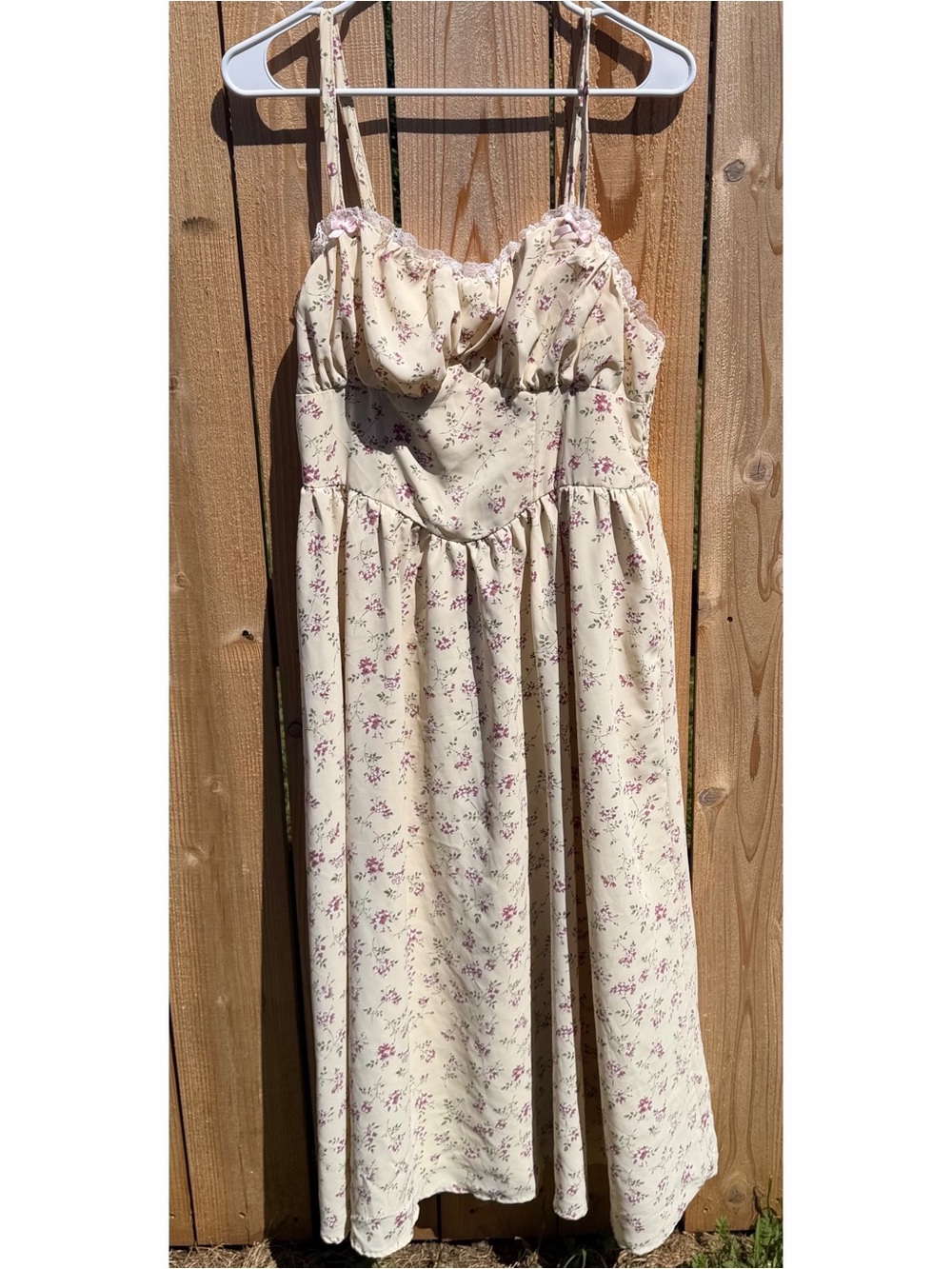 SHEIN yellow Floral Spaghetti-Strap Sundress
